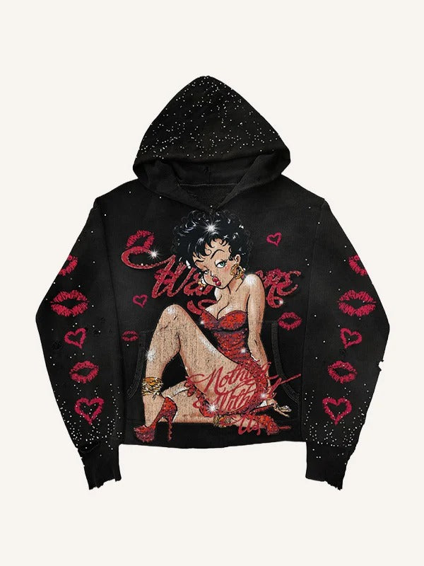 Men love/kiss Printed Hoodie