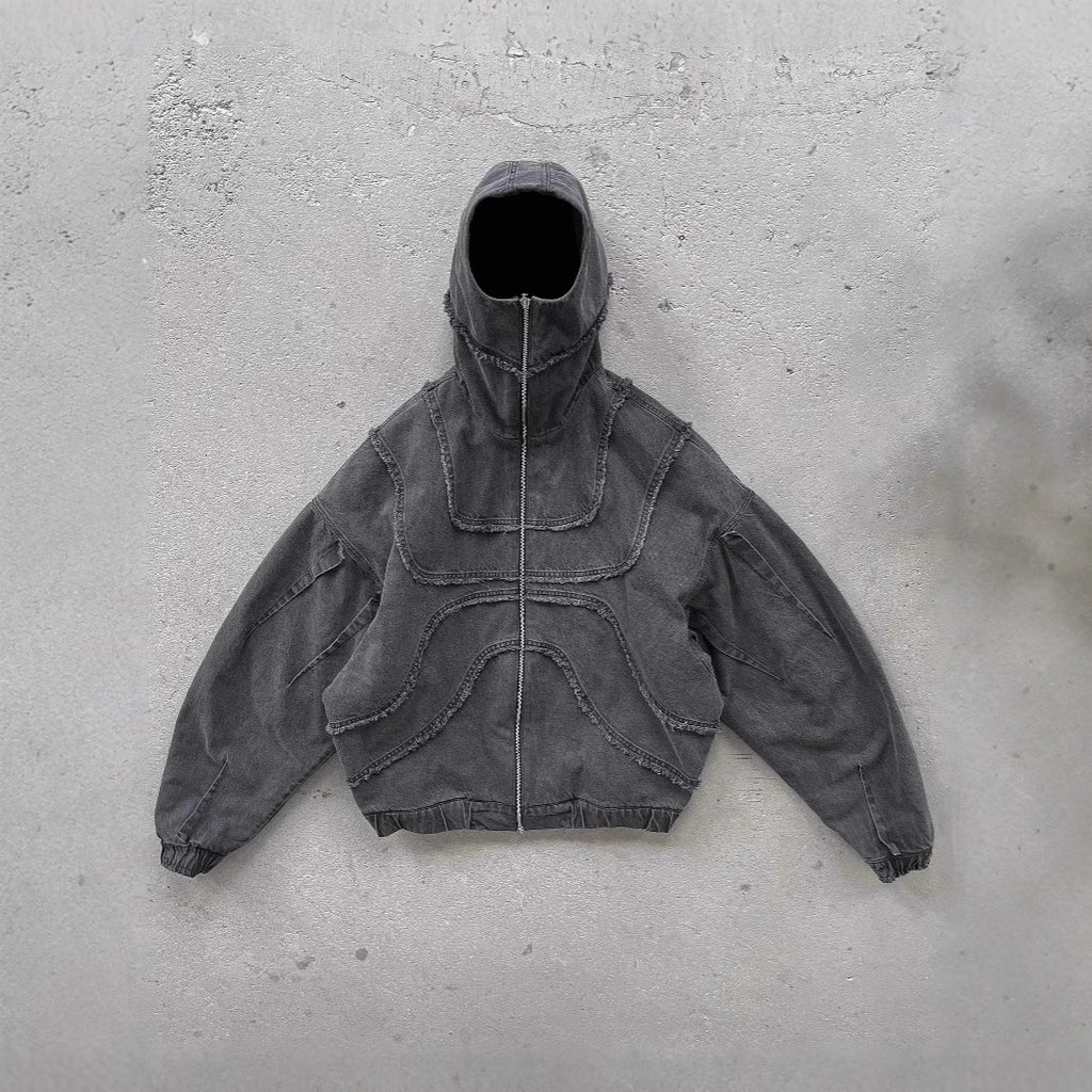 Abstract Men's Zipper Hooded Sweater