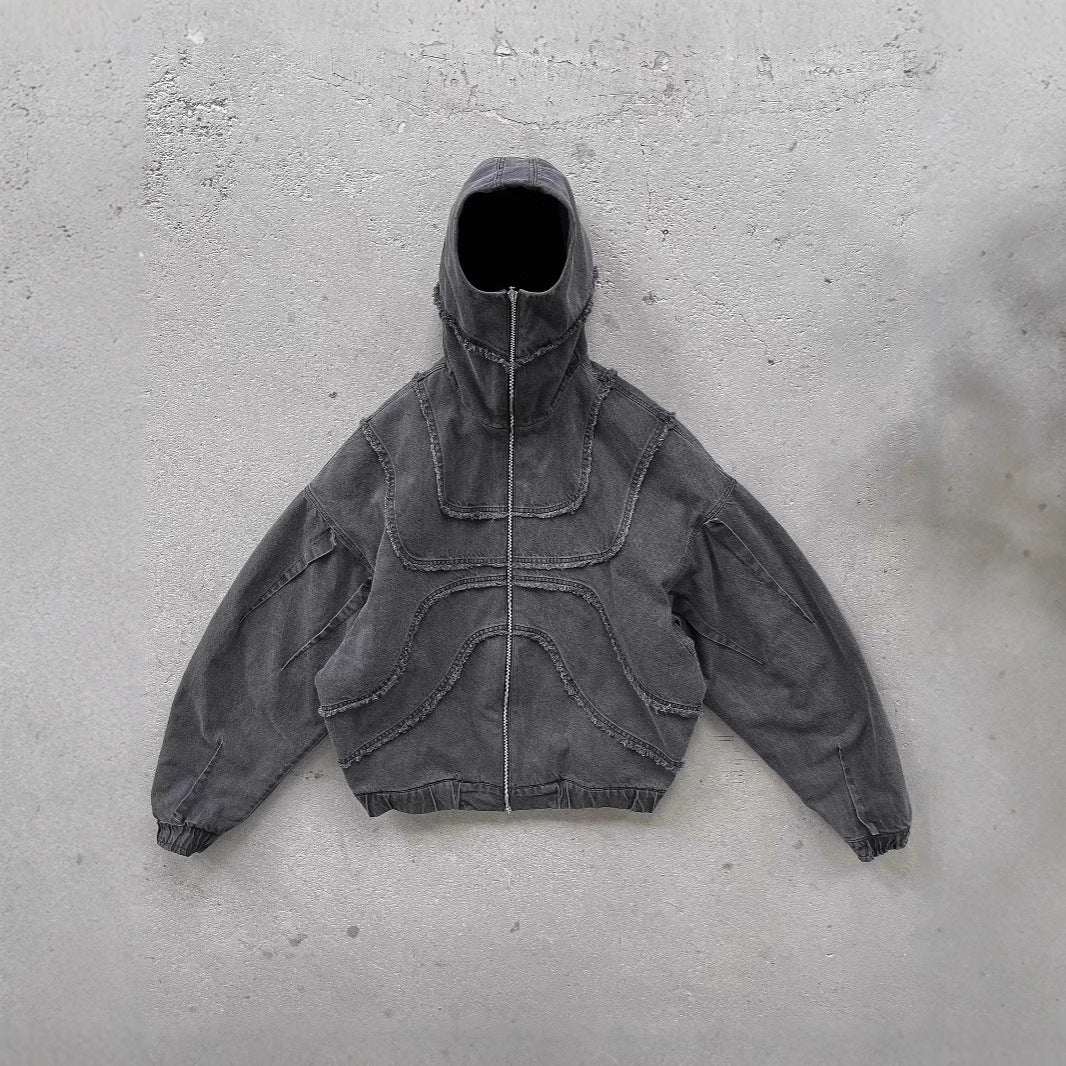 Abstract Men's Zipper Hooded Sweater