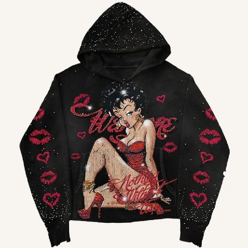 Men love/kiss Printed Hoodie