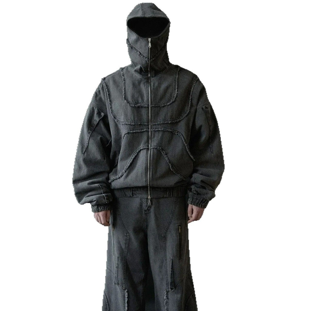 Abstract Men's Zipper Hooded Sweater