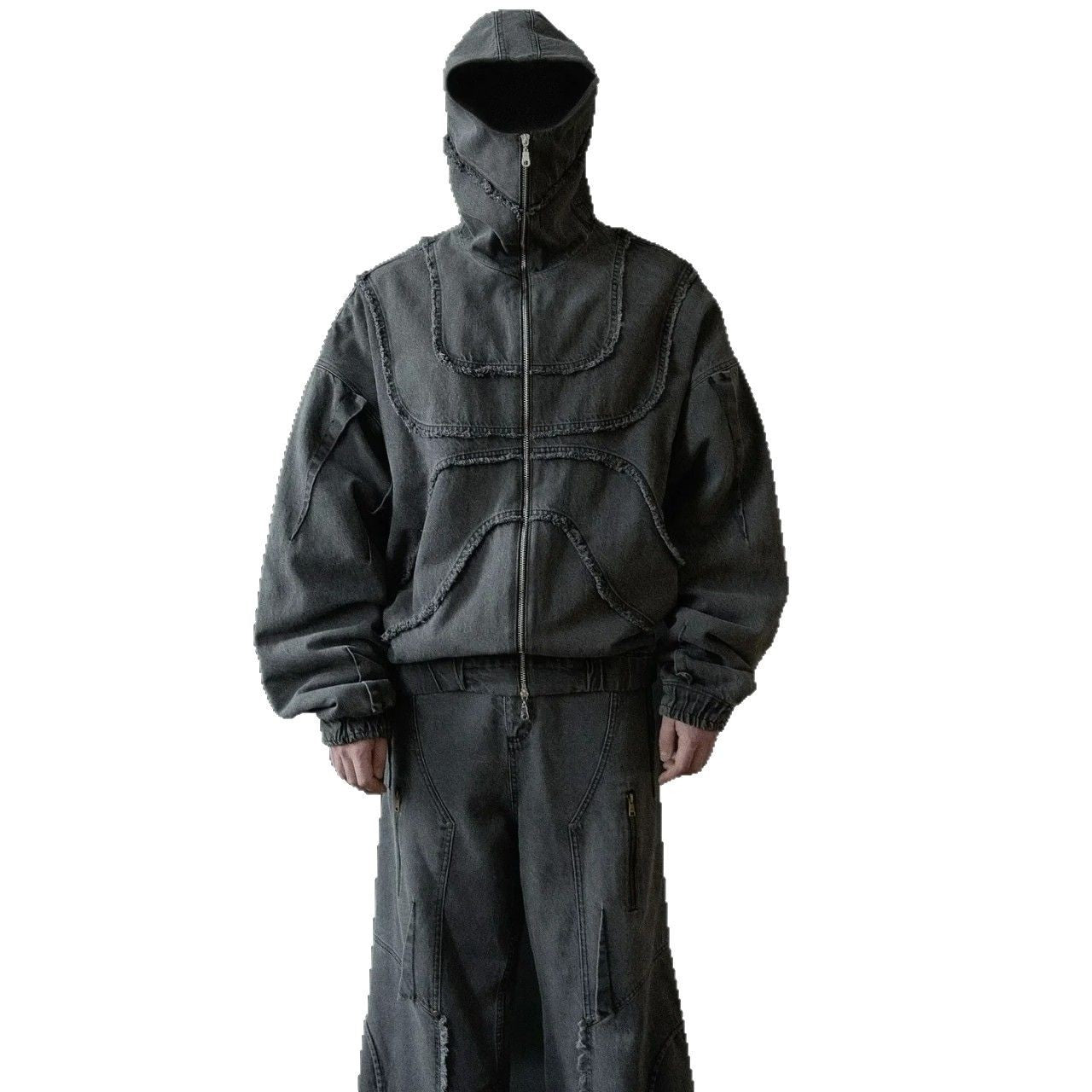 Abstract Men's Zipper Hooded Sweater