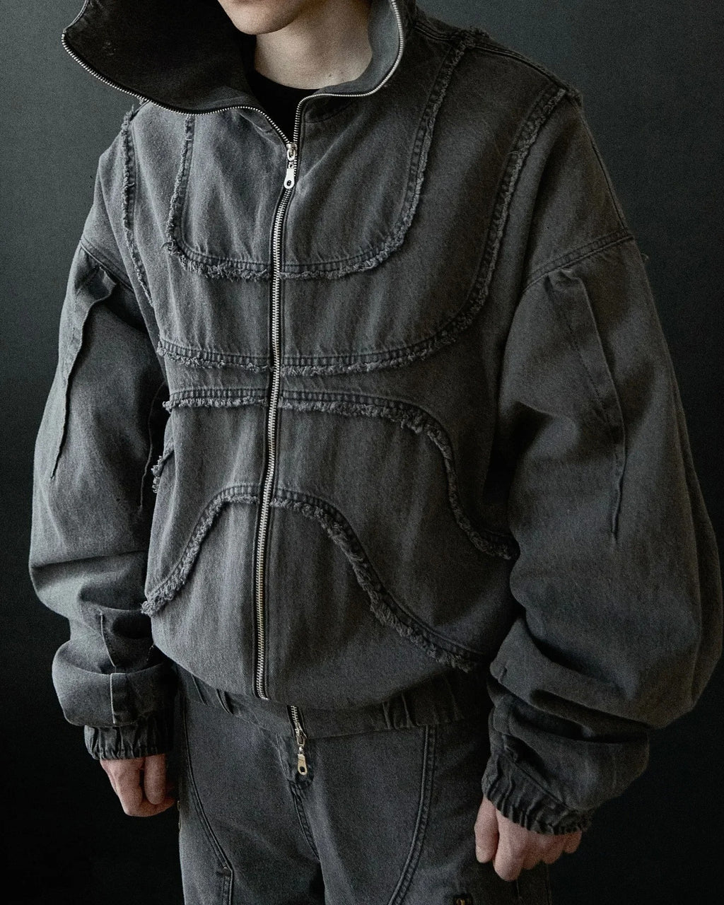 Abstract Men's Zipper Hooded Sweater